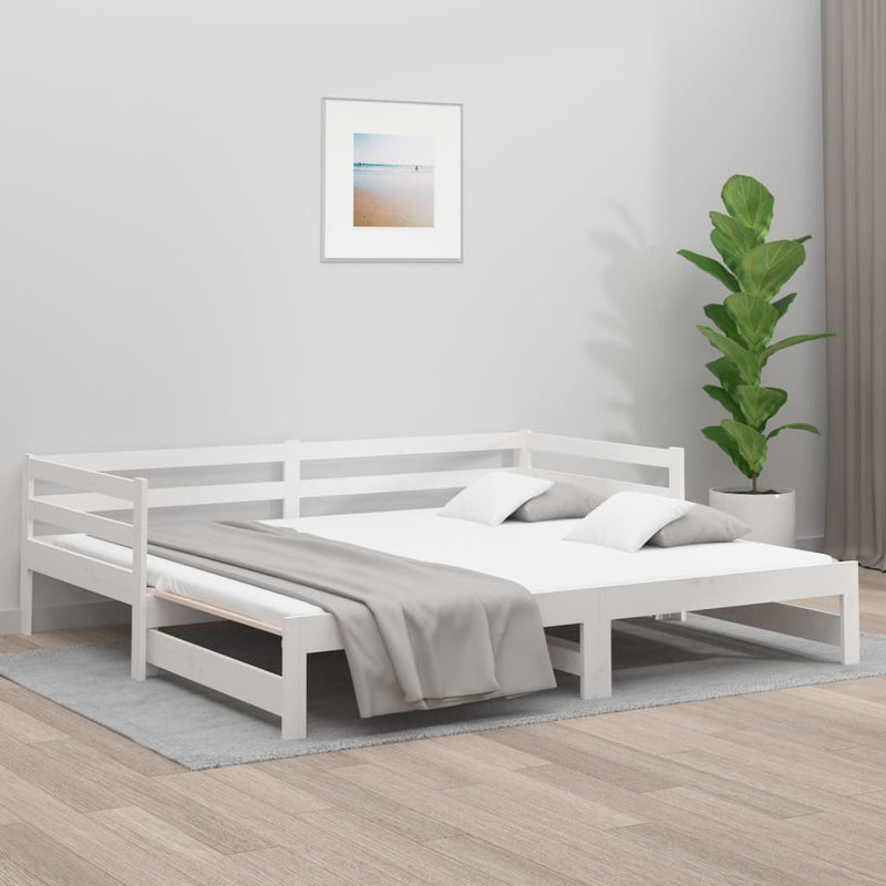 vidaXL Pull-out Day Bed without Mattress White 2x(90x190) cm