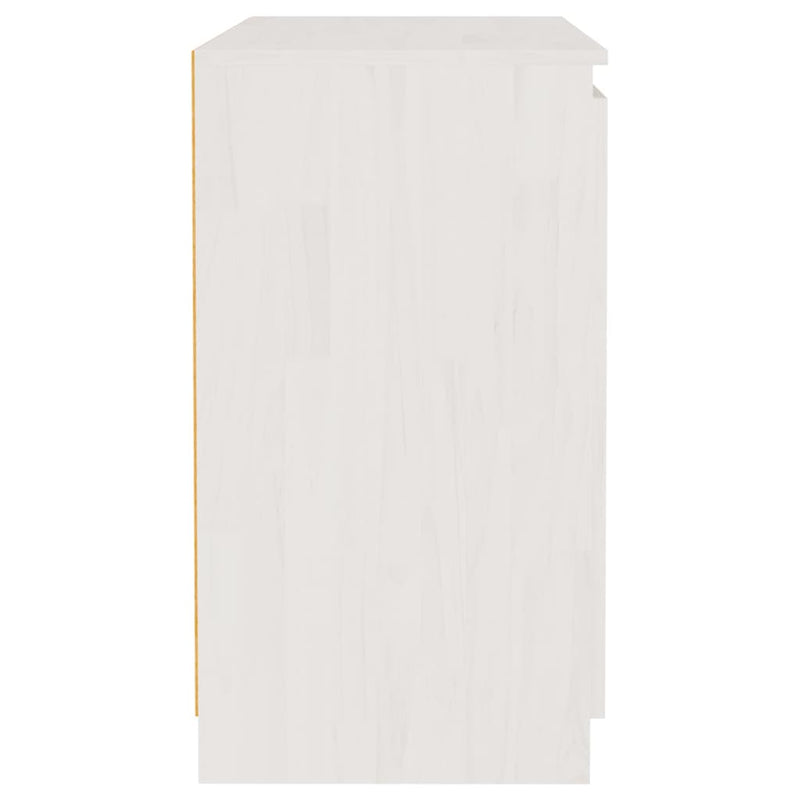 vidaXL Side Cabinet White 60x36x65 cm Solid Wood Pine