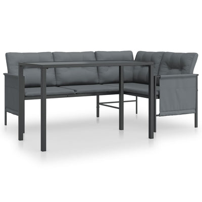 vidaXL 2 Piece Garden Dining Set Anthracite Steel