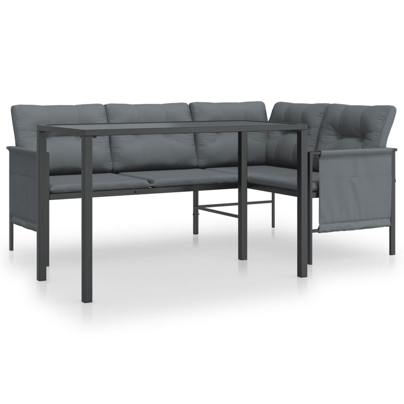 vidaXL 2 Piece Garden Dining Set Anthracite Steel