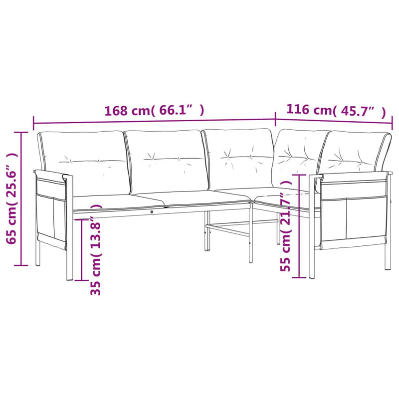 vidaXL 2 Piece Garden Dining Set Anthracite Steel