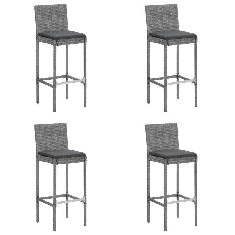 vidaXL 9 Piece Garden Bar Set with Cushions Black Poly Rattan