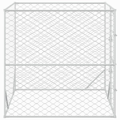 vidaXL Outdoor Dog Kennel Silver 2x2x2 m Galvanised Steel