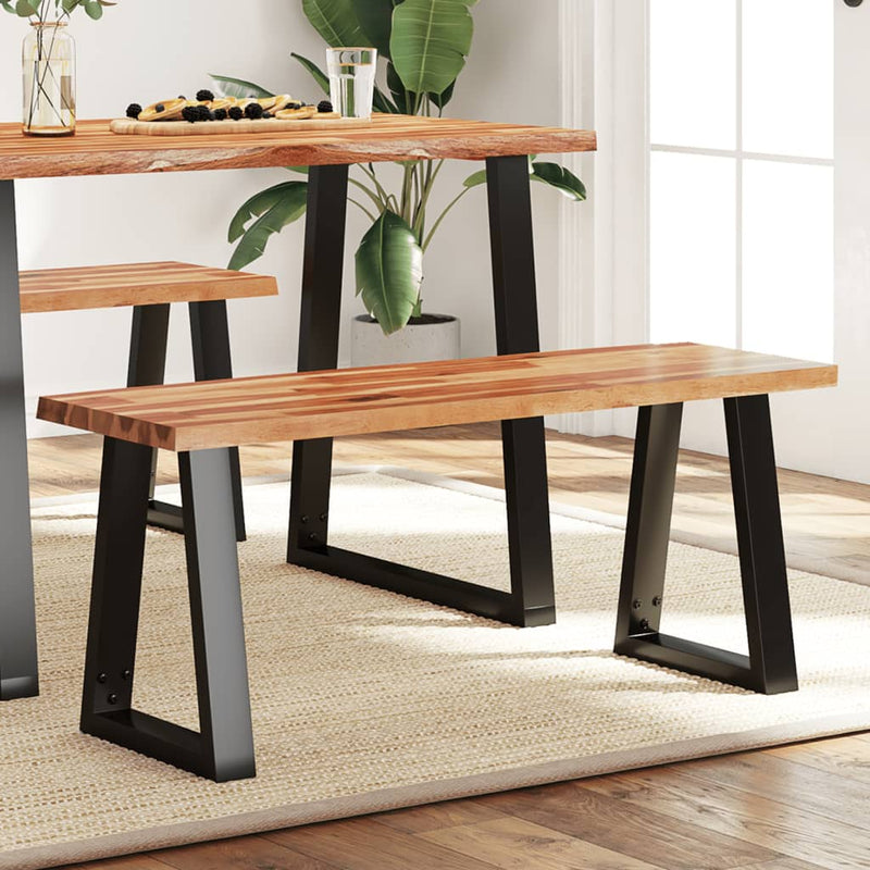 vidaXL Bench with Live Edge 110 cm Solid Wood Acacia