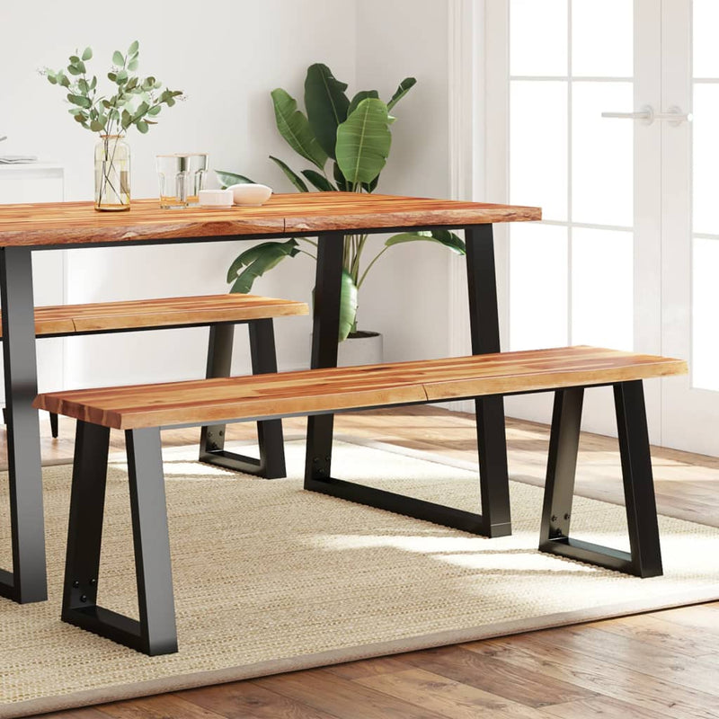 vidaXL Bench with Live Edge 110 cm Solid Wood Acacia