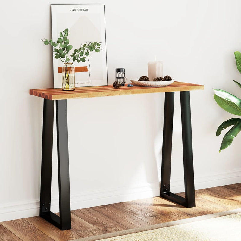 vidaXL Console Table with Live Edge 140x40x80 cm Solid Wood Acacia