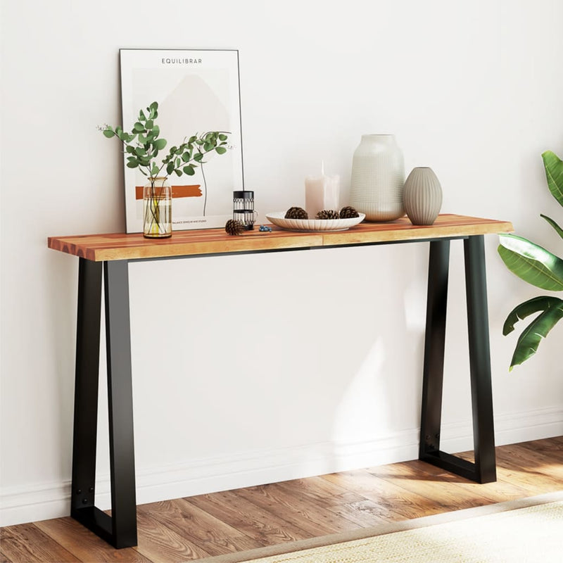 vidaXL Console Table with Live Edge 140x40x80 cm Solid Wood Acacia
