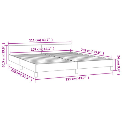 vidaXL Bed Frame without Mattress Black King Single Size Fabric