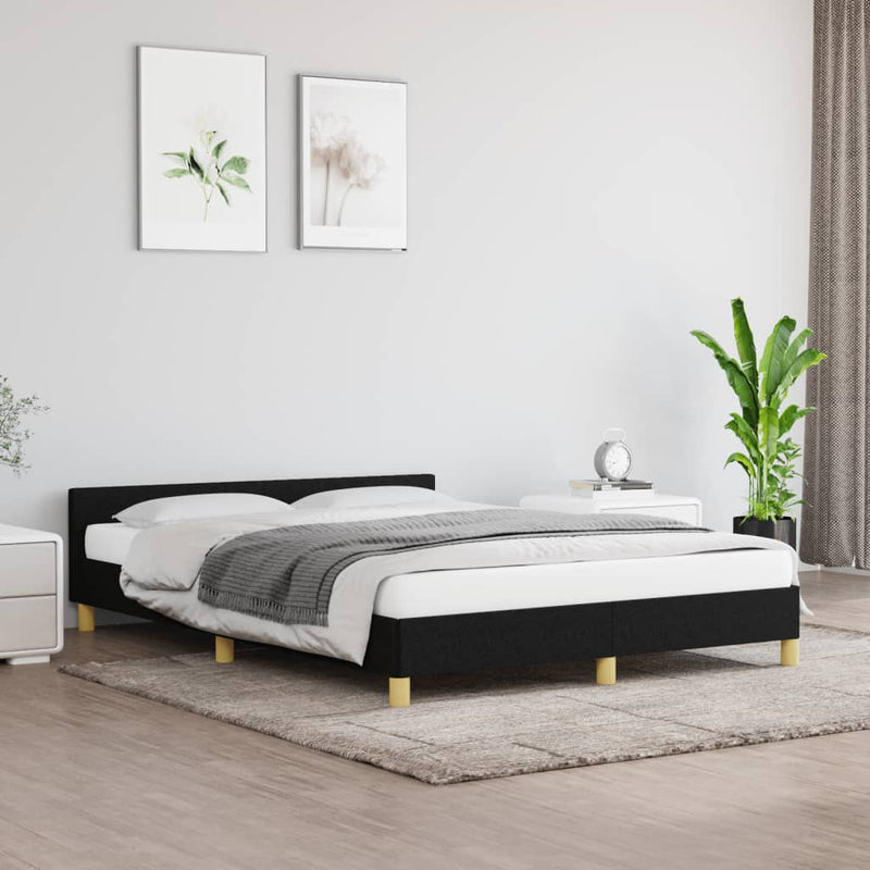 vidaXL Bed Frame without Mattress Black King Single Size Fabric