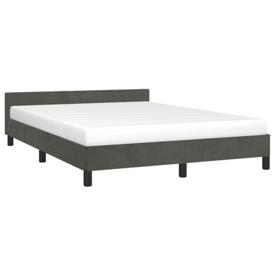 vidaXL Bed Frame without Mattress Dark Grey King Single Size Velvet