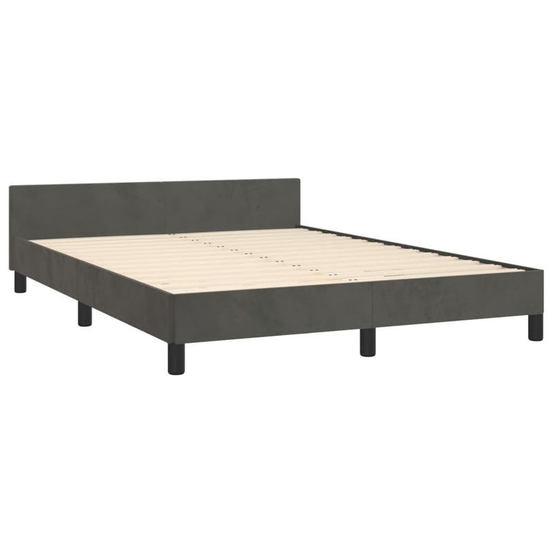 vidaXL Bed Frame without Mattress Dark Grey King Single Size Velvet