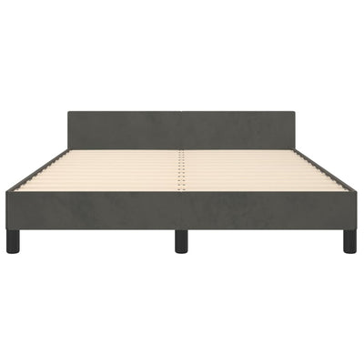vidaXL Bed Frame without Mattress Dark Grey King Single Size Velvet