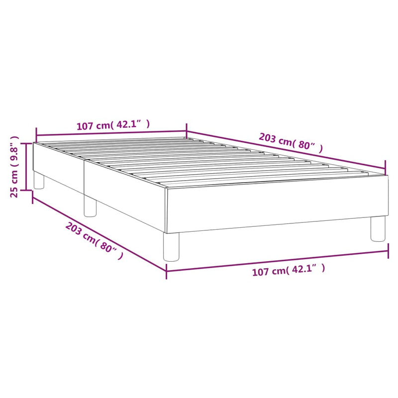 vidaXL Box Spring Bed without Mattress Black King Single Size Velvet
