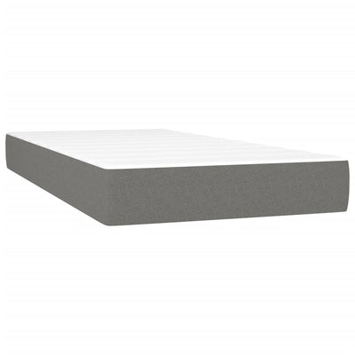 vidaXL Box Spring Bed with Mattress Dark Grey 100x200 cm Fabric