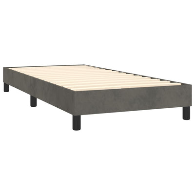 vidaXL Box Spring Bed with Mattress Dark Grey 100x200 cm Velvet