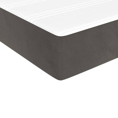 vidaXL Box Spring Bed with Mattress Dark Grey 100x200 cm Velvet