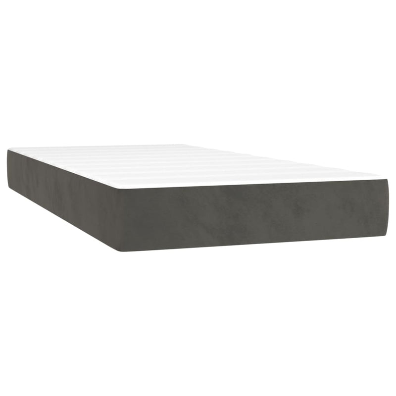 vidaXL Box Spring Bed with Mattress Dark Grey 100x200 cm Velvet