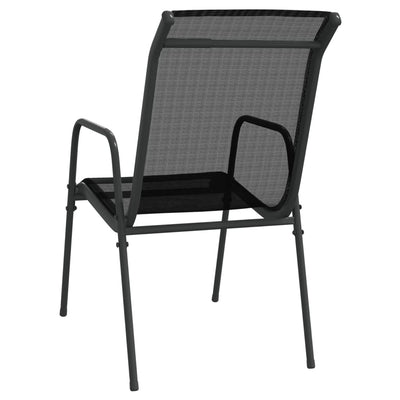 vidaXL 3 Piece Garden Dining Set Black Steel