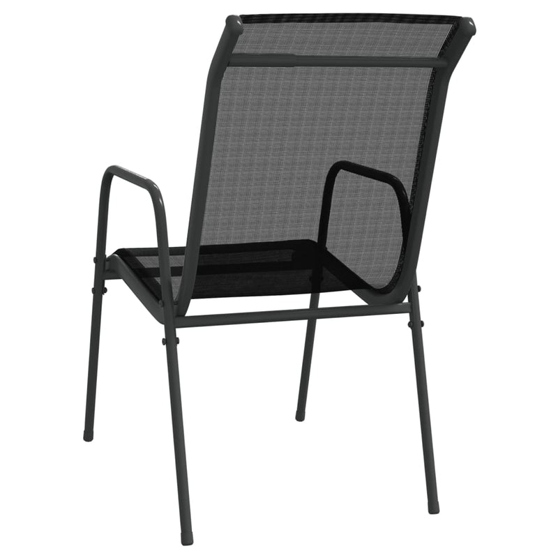 vidaXL 3 Piece Garden Dining Set Black Steel