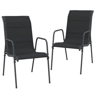 vidaXL 3 Piece Garden Dining Set Black Steel