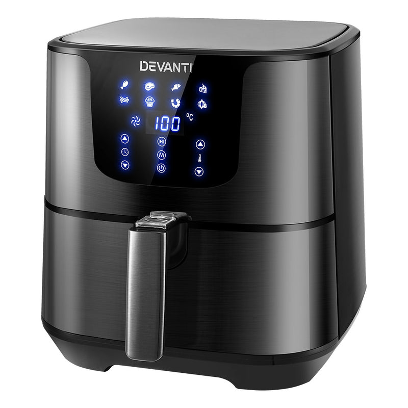 Devanti Air Fryer 7L LCD Fryers Black