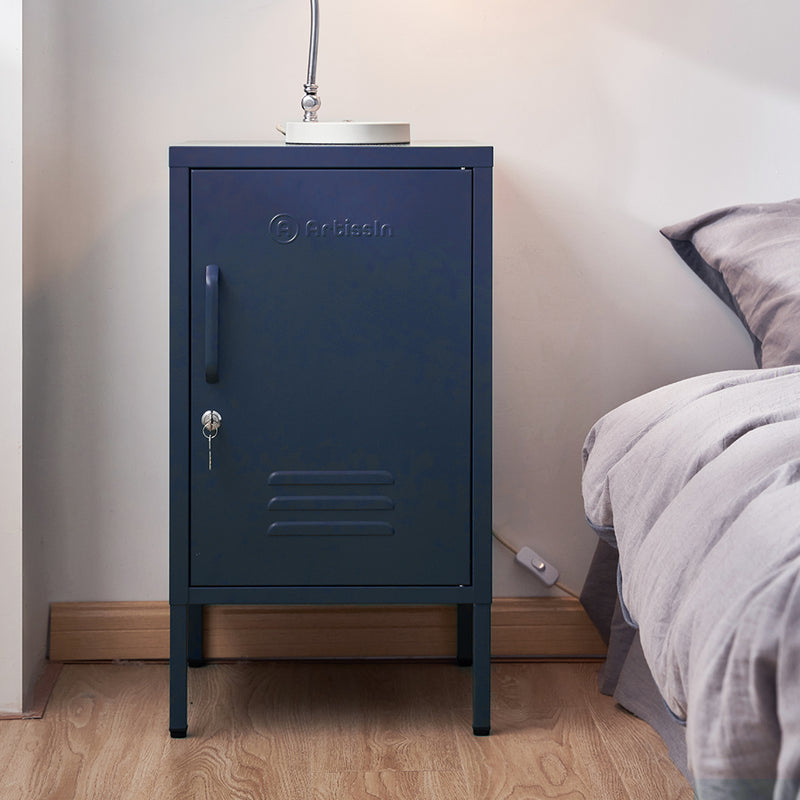 Artiss Bedside Table Metal Cabinet - Blue