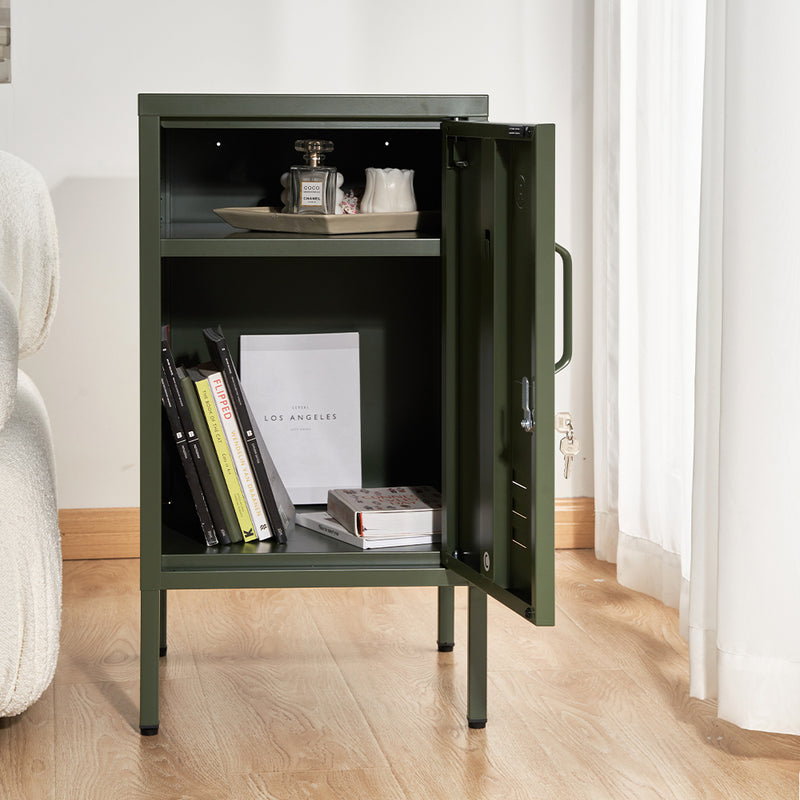 Artiss Bedside Table Metal Cabinet - Green