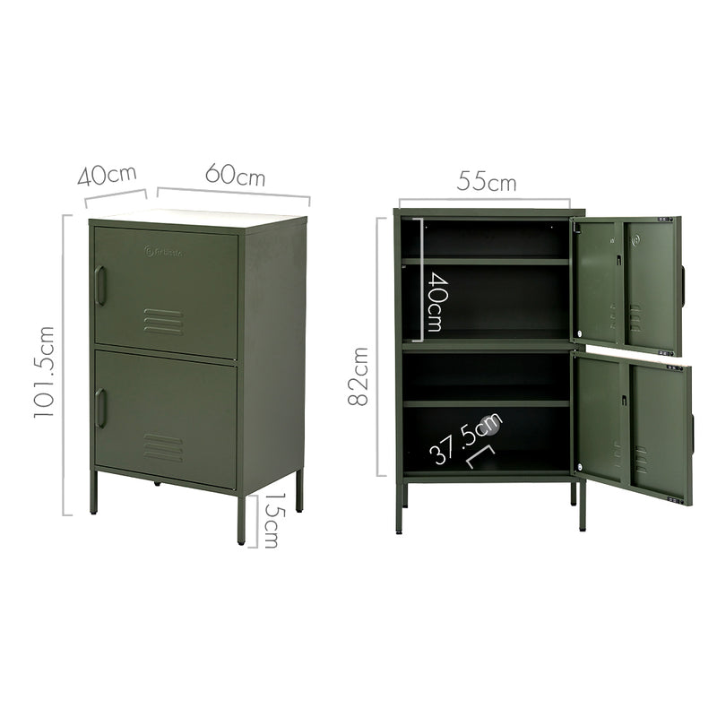 Artiss Buffet Sideboard Metal Cabinet - DOUBLE Green