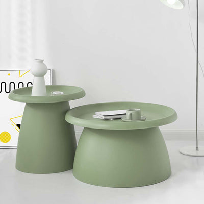 Artiss Coffee Table Round 71CM Plastic Green