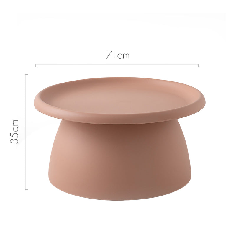 Artiss Coffee Table Round 71CM Plastic Pink