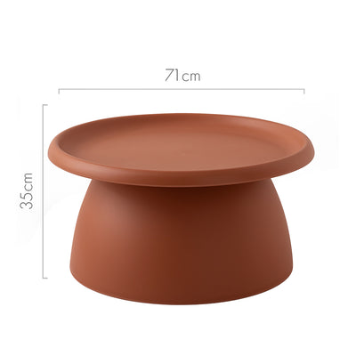 Artiss Coffee Table Round 71CM Plastic Pink