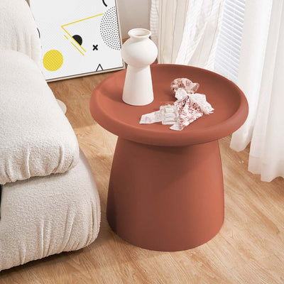 ArtissIn Coffee Table Mushroom Nordic Round Small Side Table 50CM Red