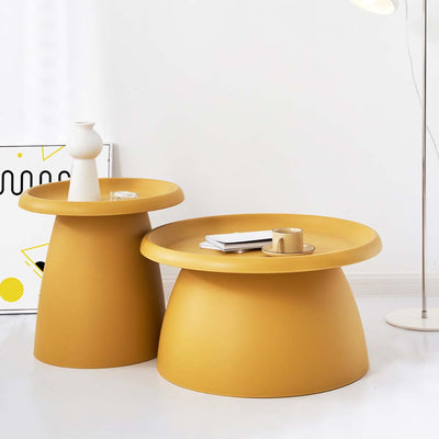 ArtissIn Coffee Table Mushroom Nordic Round Small Side Table 50CM Yellow