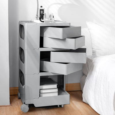 ArtissIn Storage Trolley Bedside Table 5 Tier Cart Boby Replica Grey