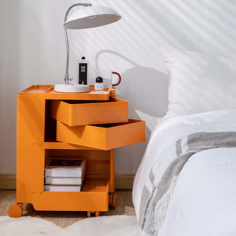 ArtissIn Storage Trolley Bedside Table 3 Tier Cart Boby Replica Orange