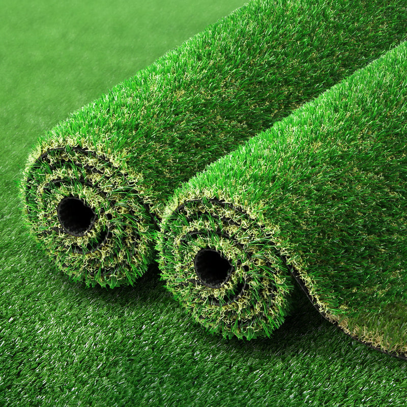 Prime Turf Artificial Grass 20SQM 30mm Synthetic Fake Lawn Turf Plastic Plant 4-coloured 2mx5m