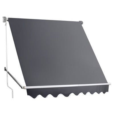 Instahut 2.1m x 2.1m Retractable Fixed Pivot Arm Awning - Grey