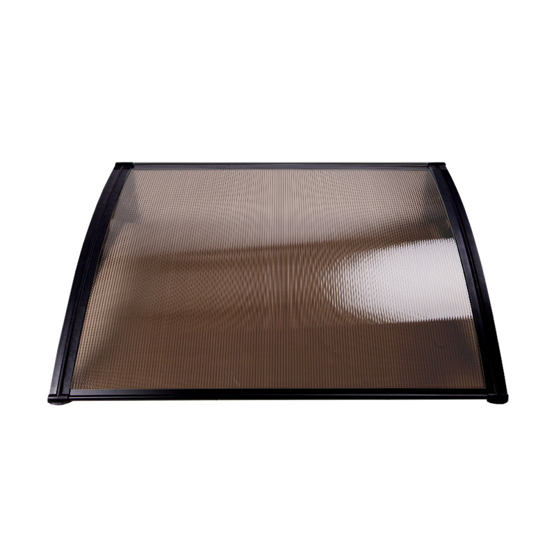 Instahut Window Awning Door Canopy 1m x 2m Brown