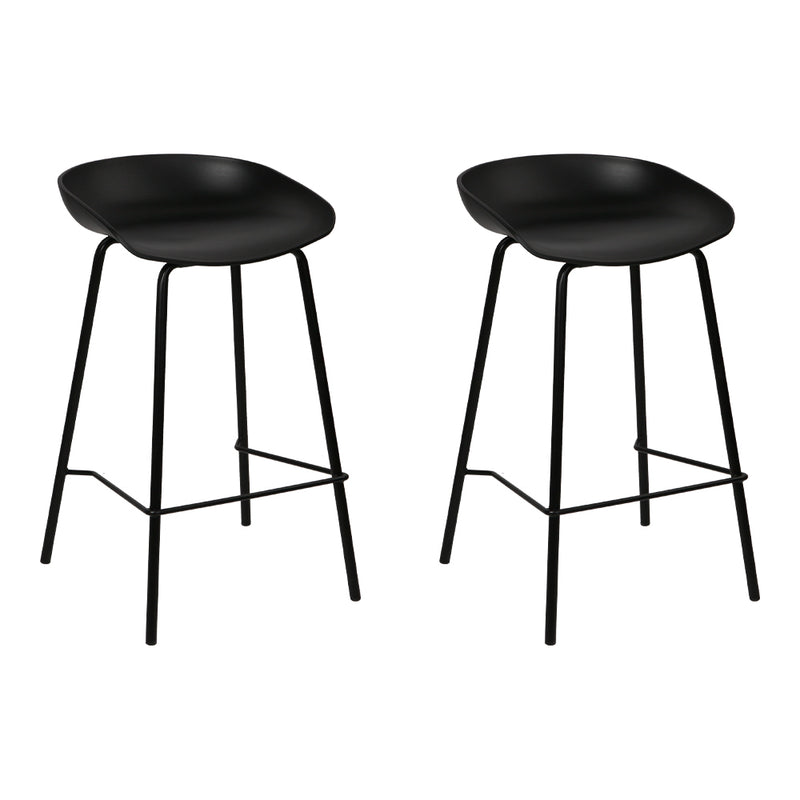 Artiss Set of 2 Metal Bar Stools - Black