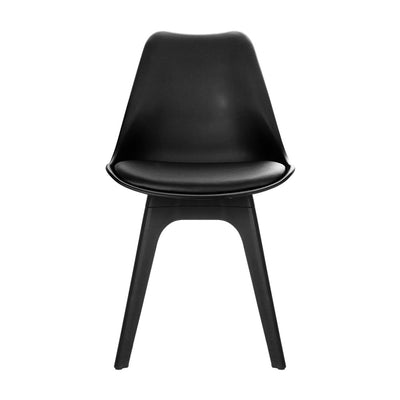 Artiss Dining Chairs Set of 4 Leather Plastic DSW Replica Black