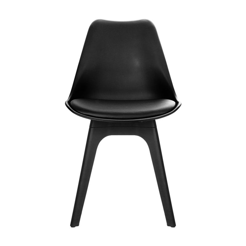 Artiss Dining Chairs Set of 4 Leather Plastic DSW Replica Black