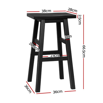 Artiss Bar Stools Kitchen Counter Stools Wooden Chairs Black x2