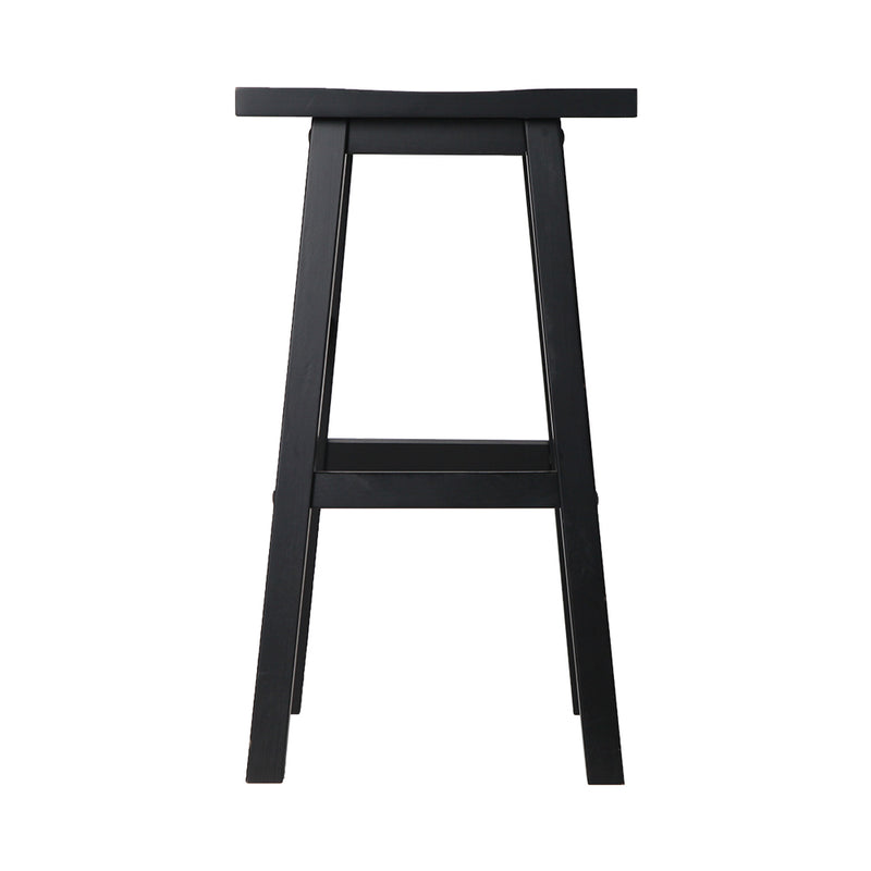 Artiss Bar Stools Kitchen Counter Stools Wooden Chairs Black x2