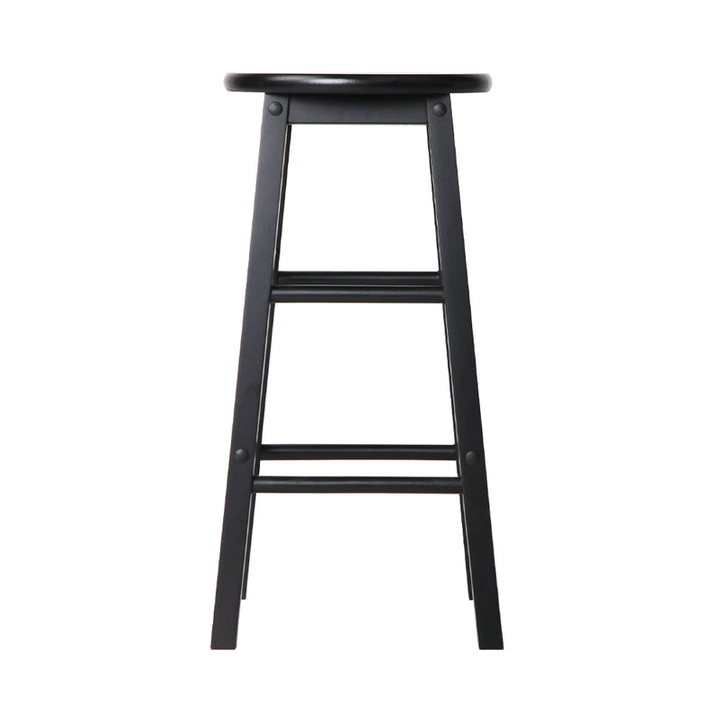 Artiss 2x Bar Stools Round Chairs Wooden Black