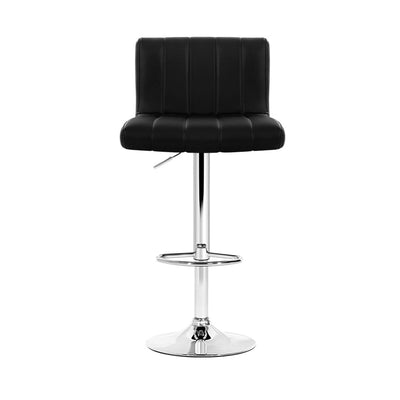 Artiss 2x Bar Stools Gas Lift Leather Chairs Black