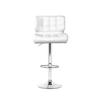 Artiss 4x Bar Stools Gas Lift Leather Padded White