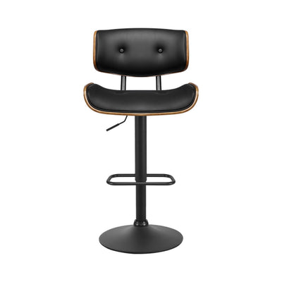 Artiss 4x Bar Stools Gas Lift Leather All Black