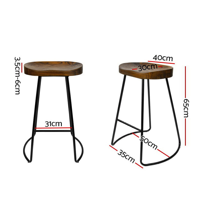 Artiss 2x Bar Stools Tractor Seat 65cm