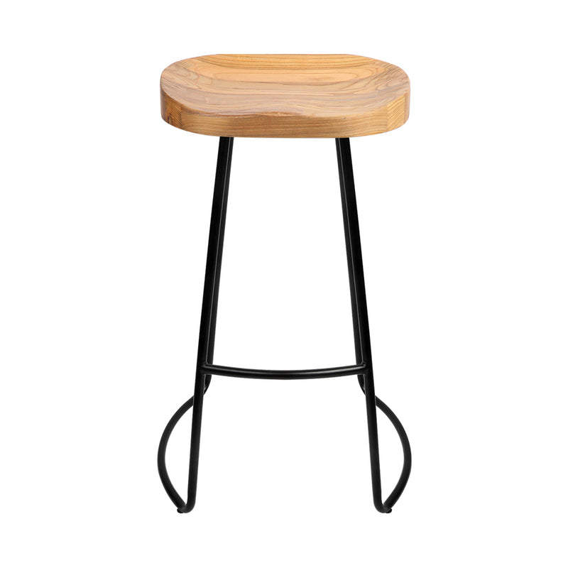 Artiss 2x Bar Stools Tractor Seat 75cm Wooden