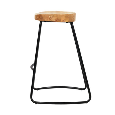 Artiss 2x Bar Stools Tractor Seat 75cm Wooden